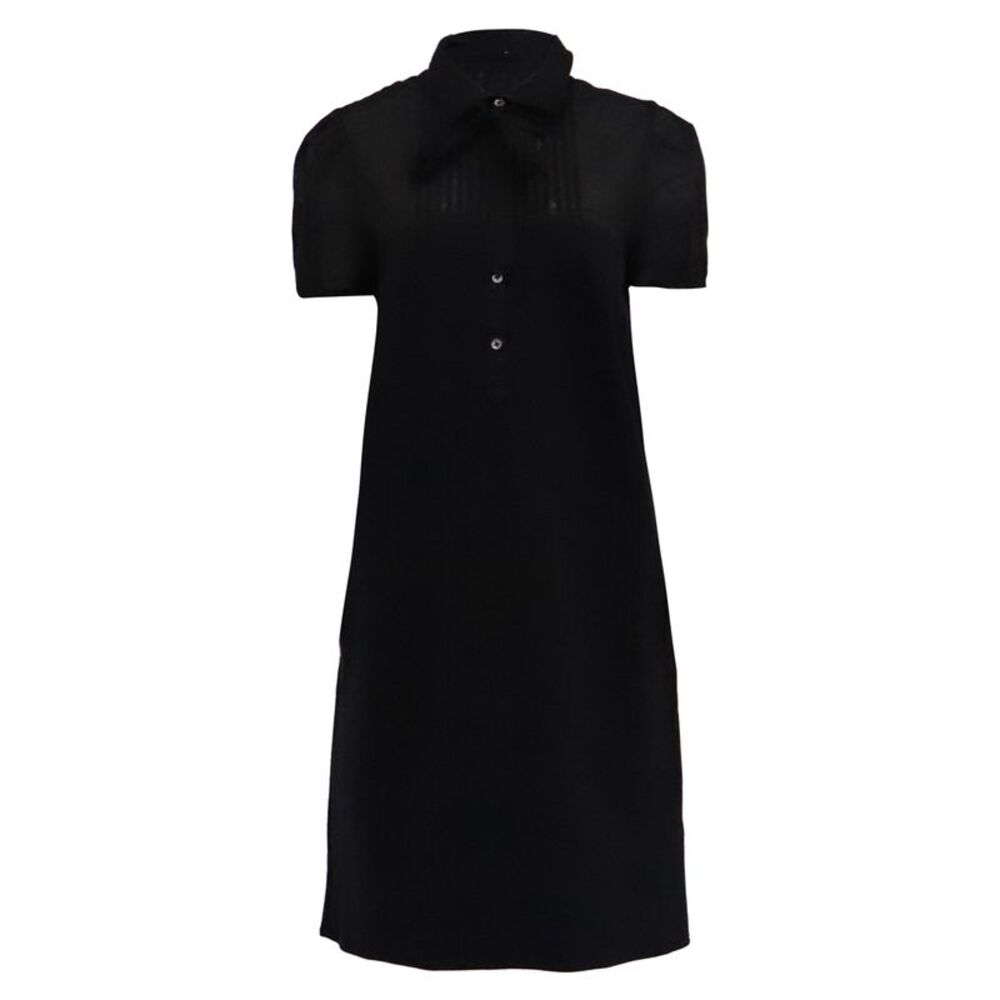 Theory Collar Midi Dress in Black Viscose
